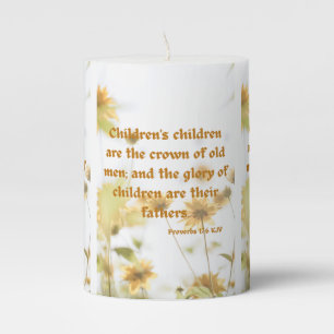 Proverbs 17:6 KJV Bible Scripture Pic Pillar Candle