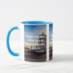 Proverbs 18:10 Bible Scripture Verse Two-Tone Mug