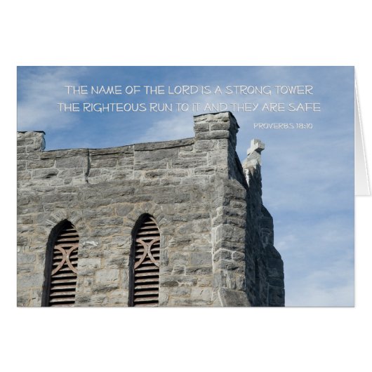 Proverbs 18:10 Name of the Lord a Strong Tower Cards (Front Horizontal)