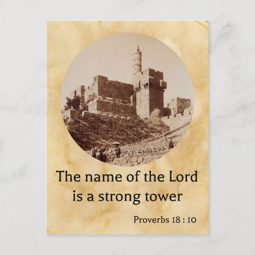 Proverbs 18  10 old photo of the Tower of David Postcard