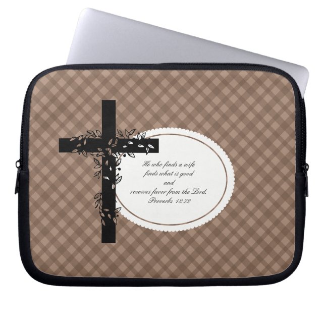 Proverbs 18:22 Laptop or Netbook Carrier Sleeve (Front)