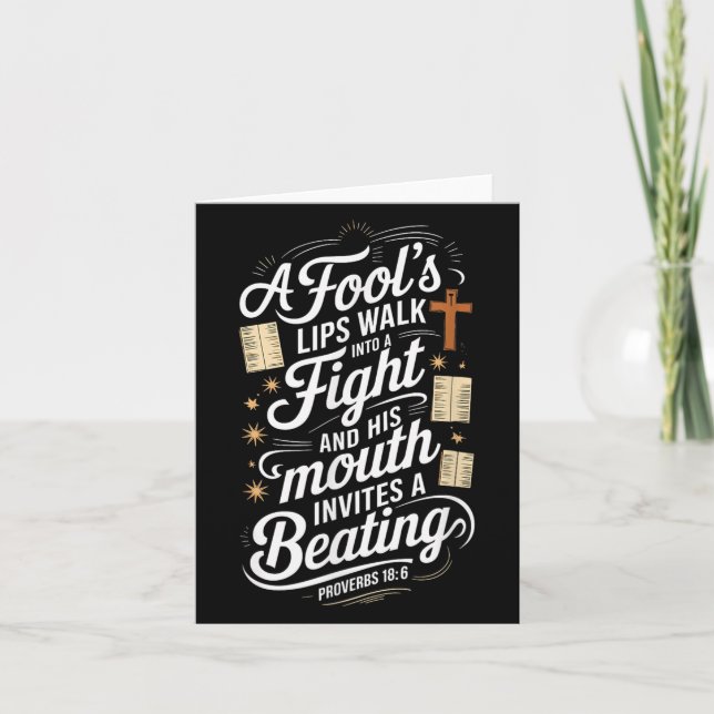 Proverbs 18 6 _ Bible Verse  Card (Front)