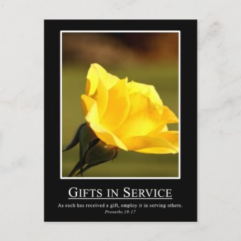 Proverbs 19:17 - Use Your Gifts For Serving Others Postcard by inspiredbygenius at Zazzle