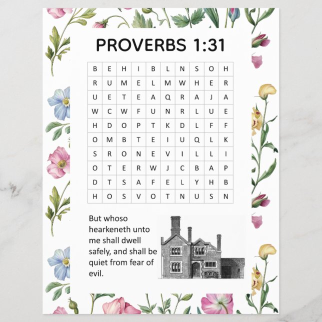 Proverbs 1:31 Pink Floral Church Activity Flyer (Front)