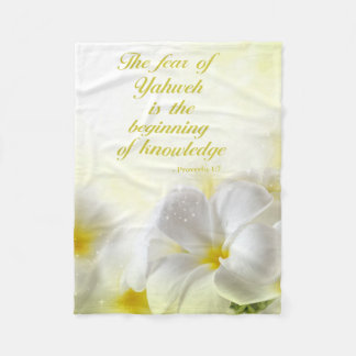 Proverbs 1:7 Bible Verse | Floral Fleece Blanket