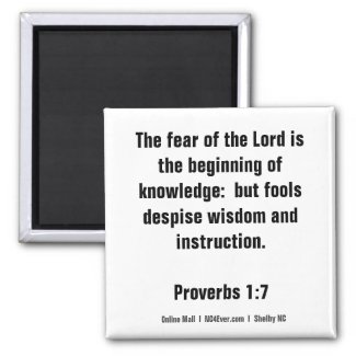 Proverbs 1:7 Bible Verse magnet