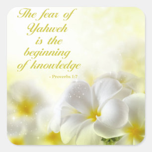 Proverbs 1:7   Bible Verse Quote Square Sticker