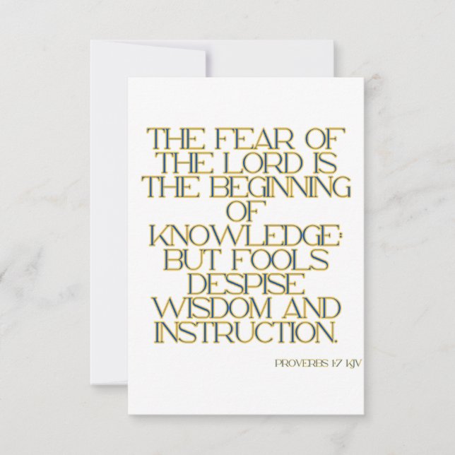 Proverbs 1:7 KJV Bible Scripture Greeting Card (Front)