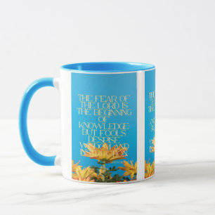 Proverbs 1:7 KJV Bible Scripture Pic Two-Tone Mug