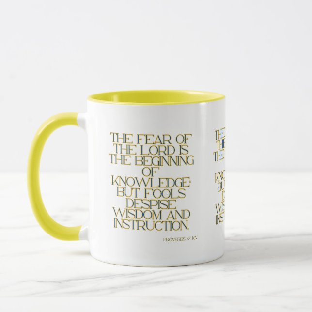 Proverbs 1:7 KJV Bible Scripture Two-Tone Mug (Left)
