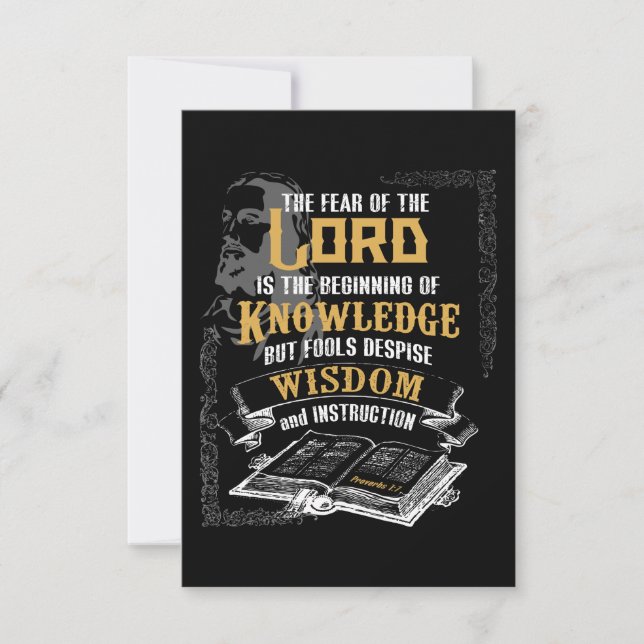 Proverbs 1:7 KJV Bible Verse Greeting Card (Front)