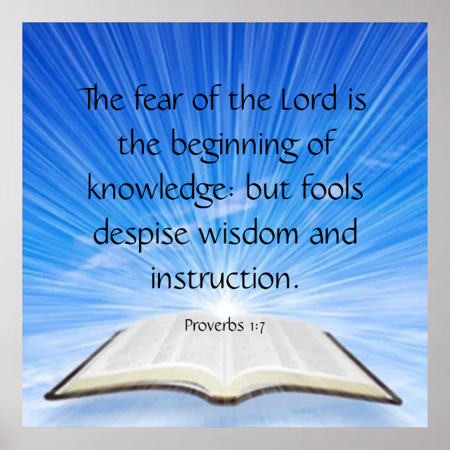 Proverbs 1:7 poster | Zazzle