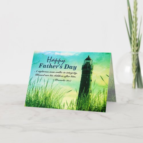 Proverbs 207 Bible Verse Fathers Day Lighthouse Card