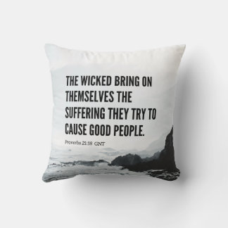 Proverbs 21:18 Bible Quotes Throw Pillow