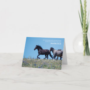 Proverbs 21:31 Wild Horse Bible Verse Letterpress Thank You Card