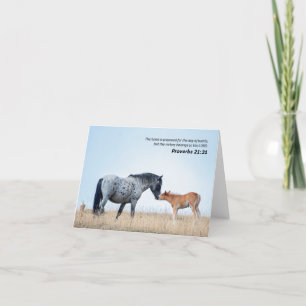Proverbs 21:31 Wild Horse Bible Verse Letterpress Thank You Card
