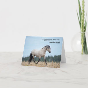 Proverbs 21:31 Wild Horse Bible Verse Letterpress Thank You Card