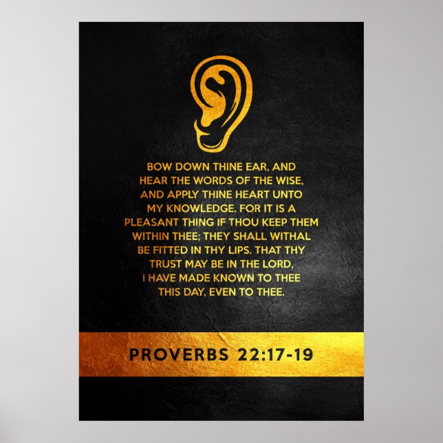 Proverbs 22:17-19 Bible Verse Poster (Front)