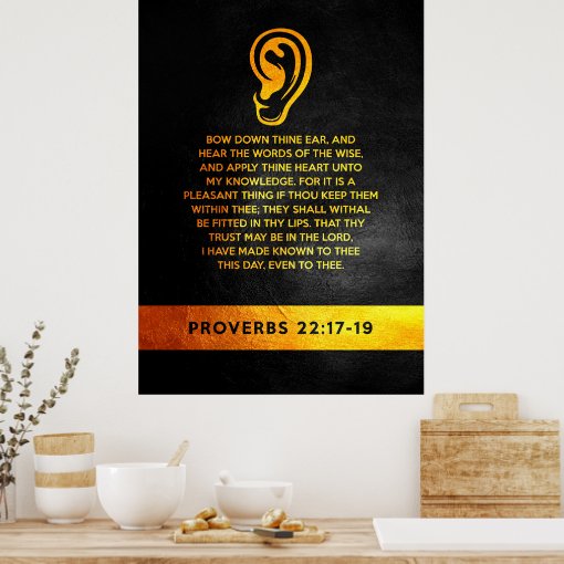 Proverbs 22 17 19 Bible Verse Poster Zazzle Proverbs 22 17 19 Bible Verse Poster Zazzle