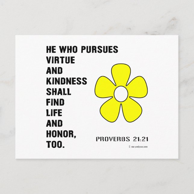 Proverbs 22:21 Virtue Postcard (Front)