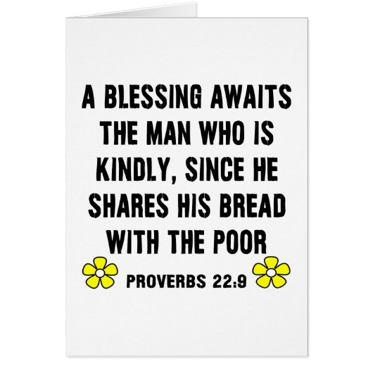 Proverbs 22:9 on Kindness Cards (Front)