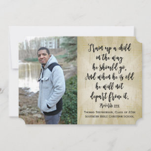 Proverbs 22 Christian Bible Verse Photo Graduation Invitation