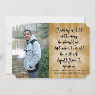 Proverbs 22 Christian Bible Verse Photo Graduation Invitation