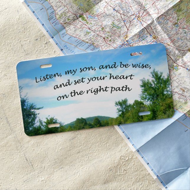 Proverbs 23:19 license plate (In Situ)