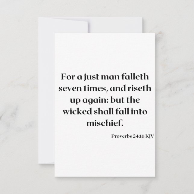 Proverbs 24:16 KJV Bible Scripture Greeting Card (Front)
