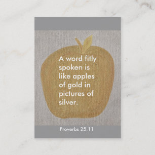 Proverbs 25:11, A word fitly spoken, apple cards