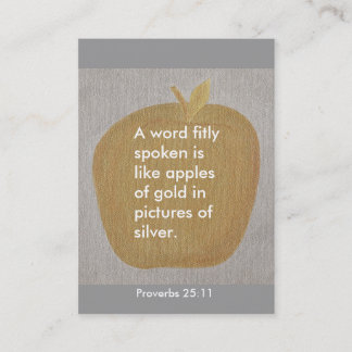 Proverbs 25:11, A word fitly spoken, apple cards