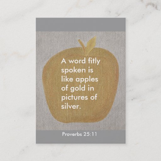 Customizable Proverbs 25:11, A word fitly spoken, apple cards Business Card