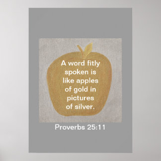 Proverbs 25:11 Gold Apple Silver Posters