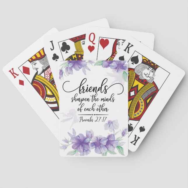 Proverbs 27:17 Friends Sharpen the Minds  Poker Cards (Back)