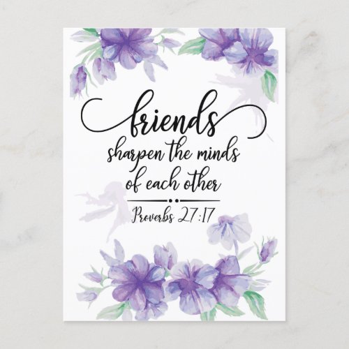 Proverbs 2717 Friends Sharpen the Minds Postcard