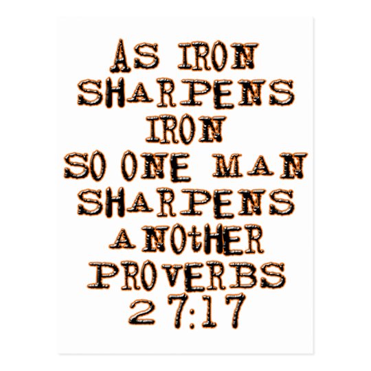 Proverbs 27:17 postcard | Zazzle.com