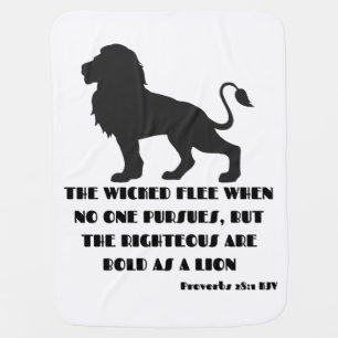 Proverbs 28:1 Bible Verse Quote KJV Baby Blanket