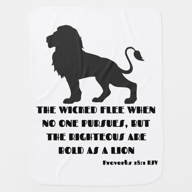 Proverbs 28:1 Bible Verse Quote KJV Baby Blanket (Front)