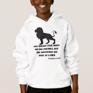Proverbs 28:1 Bible Verse Quote KJV Boy's Hoodie