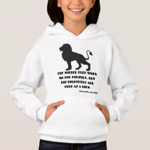 Proverbs 28:1 Bible Verse Quote KJV Girl's Hoodie