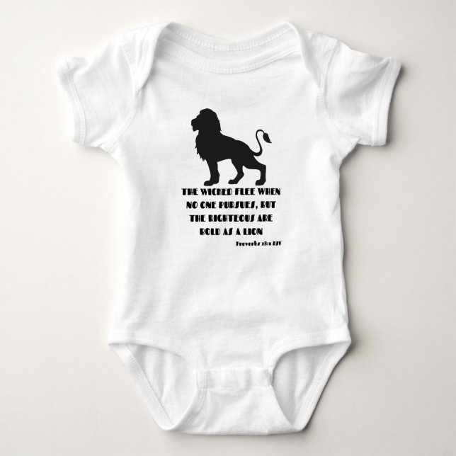 Proverbs 28:1 Bible Verse Quote KJV Unisex Baby Bodysuit (Front)