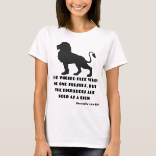 Proverbs 28:1 Bible Verse Quote KJV Woman's T-Shirt