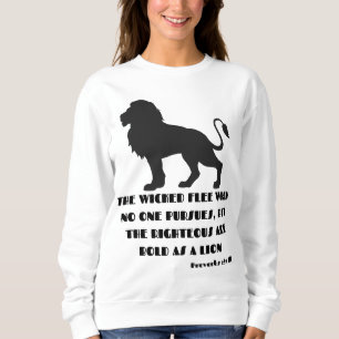Proverbs 28:1 Bible Verse Quote KJV Women's Sweatshirt