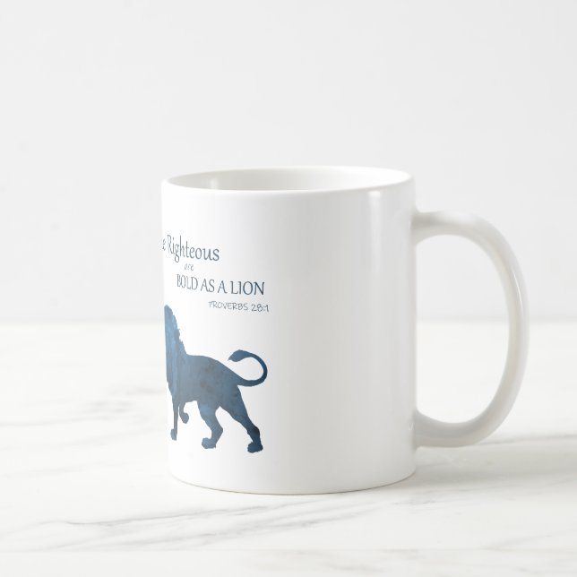 Proverbs 28 1 Bold As A Lion Coffee Mug (Right)