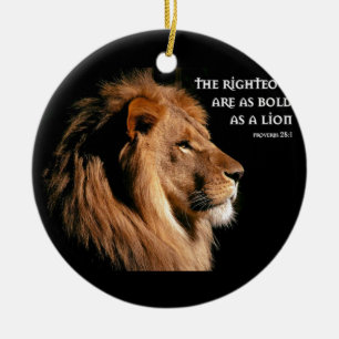 Proverbs 28:1 ceramic ornament