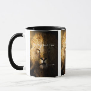Proverbs 28:1 KJV Bible Quote Two-Tone Mug