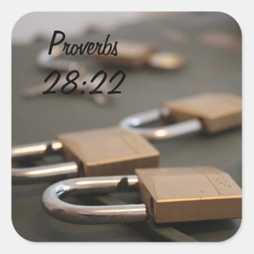 Proverbs 2822 Padlock Sticker