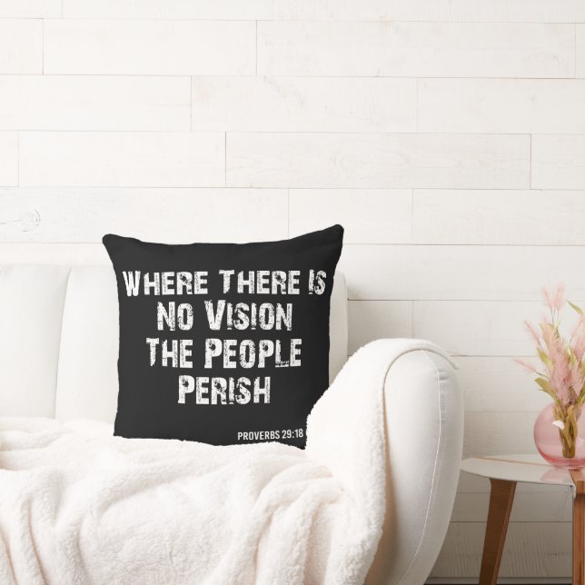 Proverbs 29:18 Bible Verse KJV Quote Throw Pillow (Couch)