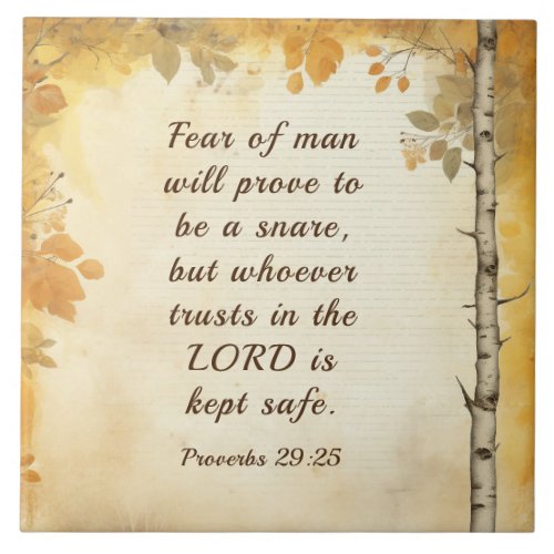 Proverbs 2925 Fear of Man Bible Verse  Ceramic Tile