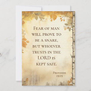 Proverbs 29:25 Fear of Man Bible Verse Flat Card